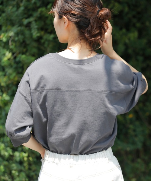 CIAOPANIC TYPY(チャオパニックティピー)の「【ZOZOTOWN限定】USAコットンカレッジプリントボリュームスリーブTee(Tシャツ/カットソー・レディース・チャコールグレー/ピンク/ホワイト/ベージュ/グリーン・ONE SIZE)」の21枚目の写真