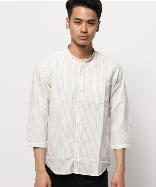 WEGO(ウィゴー)の「WEGO/バンドカラー7分袖シャツ(シャツ/ブラウス・メンズ・ホワイト/ホワイト系その他・MEDIUM/LARGE)」の7枚目の写真