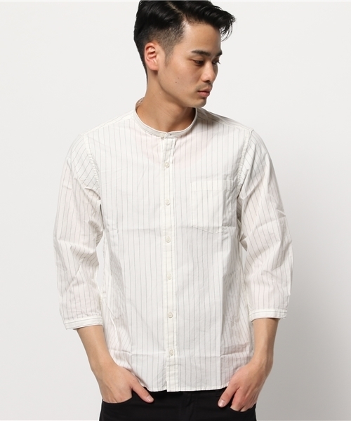 WEGO(ウィゴー)の「WEGO/バンドカラー7分袖シャツ(シャツ/ブラウス・メンズ・ホワイト/ホワイト系その他・MEDIUM/LARGE)」の15枚目の写真