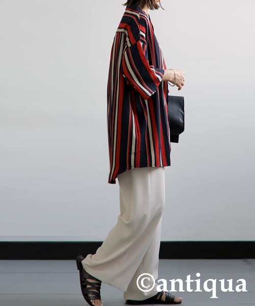 antiqua（アンティカ）の「主役級レトロ印象。ルチストライプシャツ（シャツ/ブラウス・レディース・ネイビー/イエロー・FREE）」の11枚目の写真