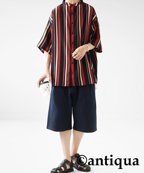 antiqua（アンティカ）の「主役級レトロ印象。ルチストライプシャツ（シャツ/ブラウス・レディース・ネイビー/イエロー・FREE）」の14枚目の写真