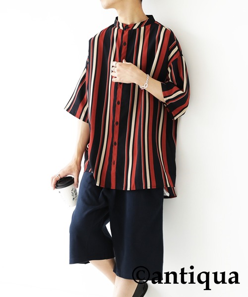 antiqua（アンティカ）の「主役級レトロ印象。ルチストライプシャツ（シャツ/ブラウス・レディース・ネイビー/イエロー・FREE）」の18枚目の写真