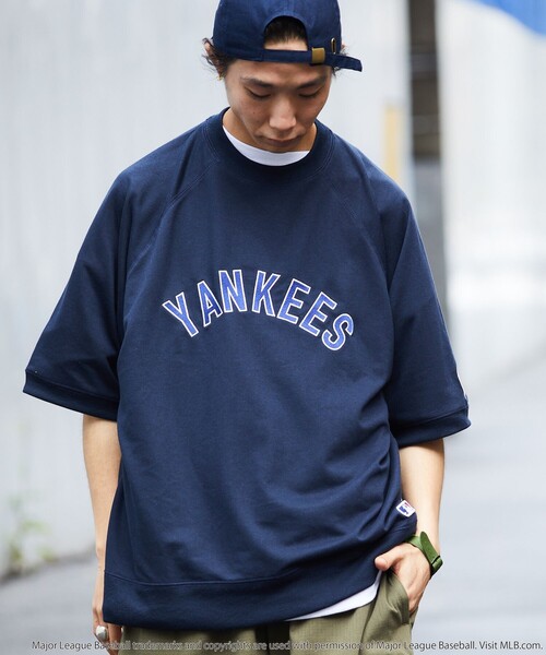 MLB ヤンキース プルオーバー 半袖 ベースボール シャツ S 大リーグ 野球 ヤンキース ベースボール シャツ メンズ XL MLB オフィシャル