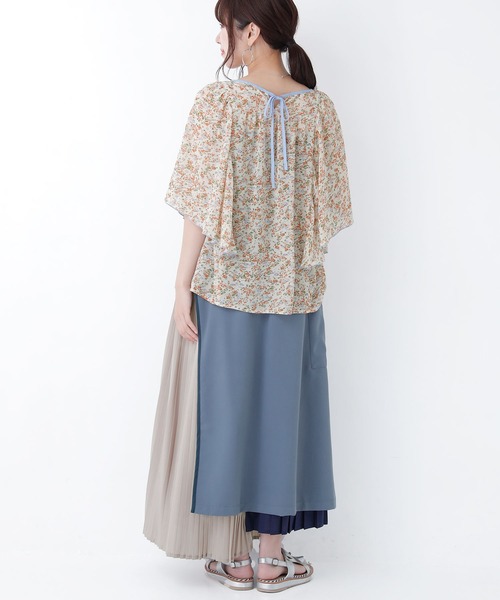 osharewalker（オシャレウォーカー）の「【廃盤】『花柄プリントラッフルフリルブラウス』（シャツ/ブラウス・レディース・ブラック/グリーン/アイボリー・1/2）」の8枚目の写真