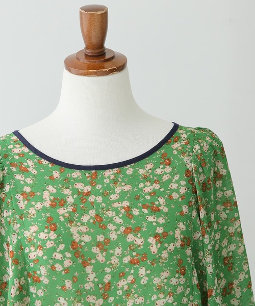 osharewalker（オシャレウォーカー）の「【廃盤】『花柄プリントラッフルフリルブラウス』（シャツ/ブラウス・レディース・ブラック/グリーン/アイボリー・1/2）」の19枚目の写真