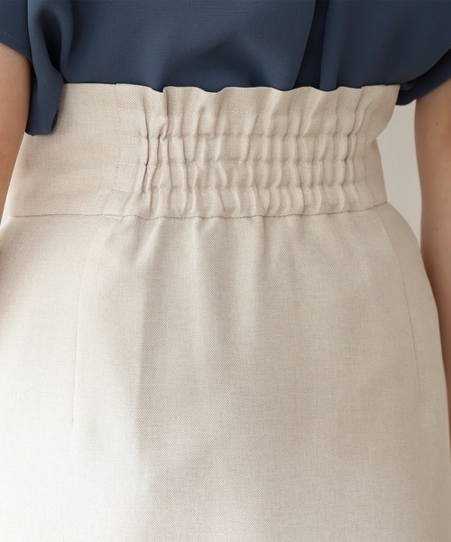 N.（N. Natural Beauty Basic）（エヌエヌナチュラルビューティーベーシック）の「◆麻調ラップスカート（スカート・レディース・ブラウン/グリーン/キナリ・MEDIUM）」の9枚目の写真