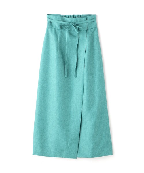 N.（N. Natural Beauty Basic）（エヌエヌナチュラルビューティーベーシック）の「◆麻調ラップスカート（スカート・レディース・ブラウン/グリーン/キナリ・MEDIUM）」の19枚目の写真