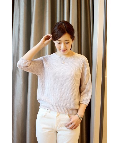 La TOTALITE（ラトータリテ）の「ラメガータープルオーバー。（ニット/セーター・レディース・ホワイト/グリーン/パープル・FREE）」の3枚目の写真