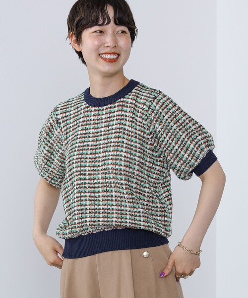 BEAMS◆BEAMS ビームス/セーター(薄手)/S/--/YLW/チェック// 43150036646_C_2.jpg