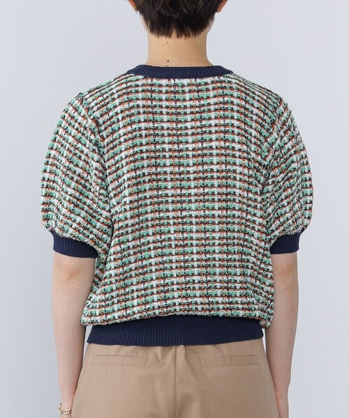 BEAMS HEART（ビームスハート）の「BEAMS HEART / カラフルチェックニット（ニット/セーター・レディース・ネイビー/オレンジ/グリーン・ONESIZE）」の20枚目の写真