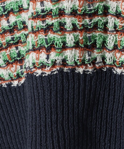 BEAMS HEART（ビームスハート）の「BEAMS HEART / カラフルチェックニット（ニット/セーター・レディース・ネイビー/オレンジ/グリーン・ONESIZE）」の17枚目の写真