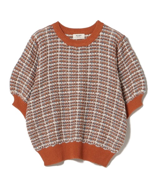 BEAMS HEART（ビームスハート）の「BEAMS HEART / カラフルチェックニット（ニット/セーター・レディース・ネイビー/オレンジ/グリーン・ONESIZE）」の21枚目の写真