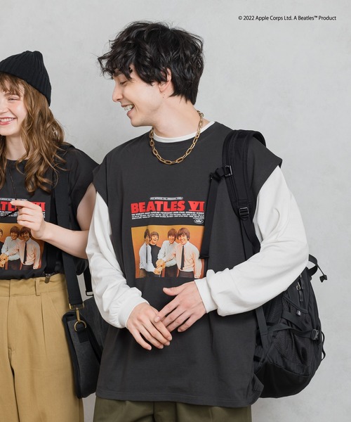 tシャツ 「THE BEATLES/ザ ビートルズ」ノースリーブTシャツ レディース LE CERCLE par rope' tシャツ 「THE BEATLES/ザ ビートルズ