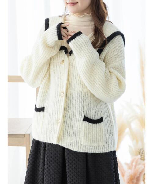 SLURR（スラ―）の「ジャケット風カーディガン（カーディガン/ボレロ・レディース・ベージュ/アイボリー・FREE）」の15枚目の写真