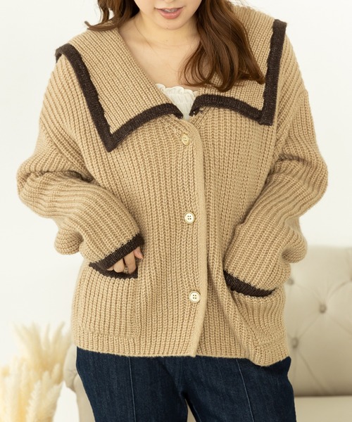 SLURR（スラ―）の「ジャケット風カーディガン（カーディガン/ボレロ・レディース・ベージュ/アイボリー・FREE）」の2枚目の写真