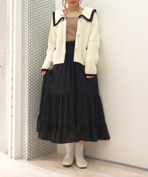 SLURR（スラ―）の「ジャケット風カーディガン（カーディガン/ボレロ・レディース・ベージュ/アイボリー・FREE）」の12枚目の写真