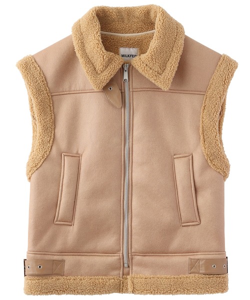 MILKFED.（ミルクフェド）の「FAUX MOUTON VEST（ムートンコート・レディース・ブラック/ベージュ/ブラウン・ONE SIZE）」の17枚目の写真