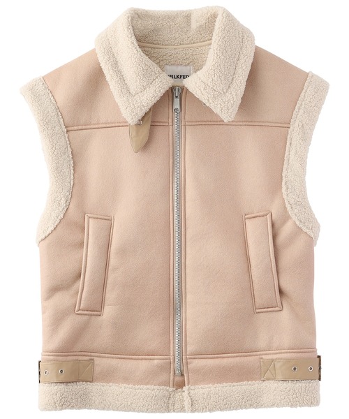 MILKFED.（ミルクフェド）の「FAUX MOUTON VEST（ムートンコート・レディース・ブラック/ベージュ/ブラウン・ONE SIZE）」の16枚目の写真
