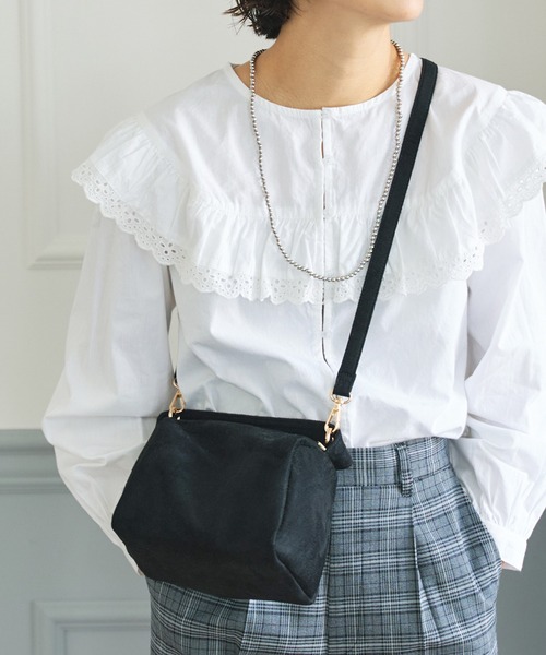 coca（coca）（コカ）の「フェイクスウェードワンハンドルバッグ（ハンドバッグ・レディース・ブラック/ダークグリーン/パープル/アイボリー・ONE SIZE）」の3枚目の写真