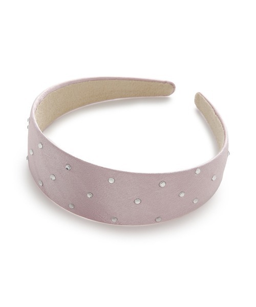 FURFUR(ファーファー)の「サテンビジューカチューシャ(カチューシャ・レディース・ホワイト/ブラック/ライトブルー/ピンク・FREE)」の4枚目の写真