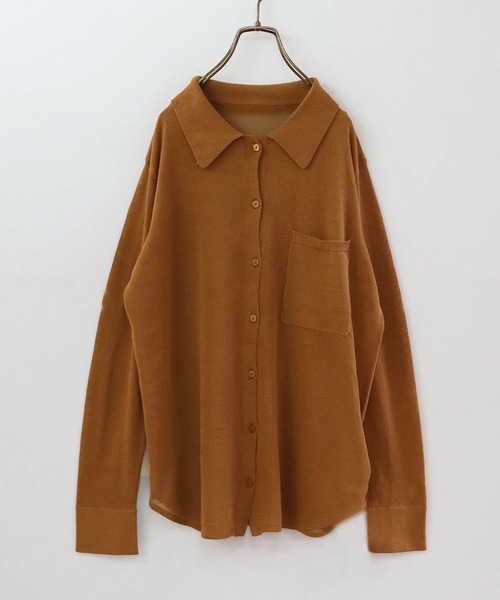 HER CLOSET(ハークローゼット)の「【shemoshelly】シアーシャツニット(ニット/セーター・レディース・ブラウン/ベージュ/ブラック/グリーン・M)」の20枚目の写真