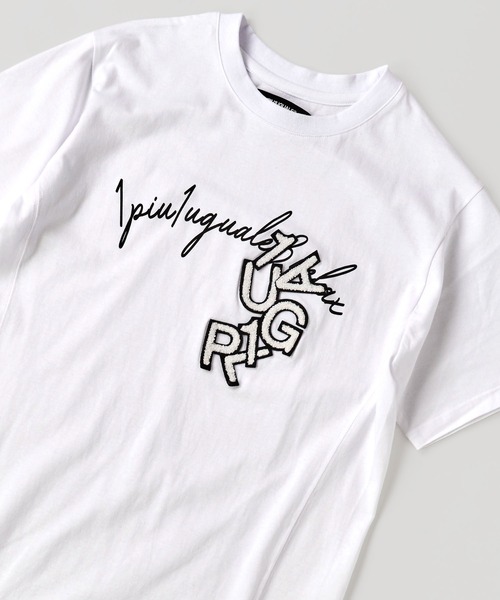 1piu1uguale3 RELAX(ウノピュウノウグァーレトレリラックス)の「【1PIU1UGUALE3 RELAX】CURSIVE T-SHIRT / 1+1=3 RHINESTONE T-SHIRT / RAINBOW LOGO T-SHIRT(Tシャツ/カットソー・メンズ・ホワイト系1/ホワイト系2/ホワイト系3/ブラック系1/ブラック系2/ブラック系3・MEDIUM/LARGE/X-LARGE)」の2枚目の写真