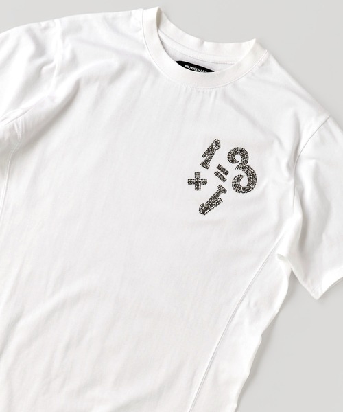 1piu1uguale3 RELAX(ウノピュウノウグァーレトレリラックス)の「【1PIU1UGUALE3 RELAX】CURSIVE T-SHIRT / 1+1=3 RHINESTONE T-SHIRT / RAINBOW LOGO T-SHIRT(Tシャツ/カットソー・メンズ・ホワイト系1/ホワイト系2/ホワイト系3/ブラック系1/ブラック系2/ブラック系3・MEDIUM/LARGE/X-LARGE)」の3枚目の写真