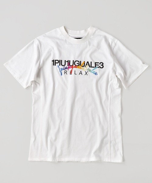 1piu1uguale3 RELAX(ウノピュウノウグァーレトレリラックス)の「【1PIU1UGUALE3 RELAX】CURSIVE T-SHIRT / 1+1=3 RHINESTONE T-SHIRT / RAINBOW LOGO T-SHIRT(Tシャツ/カットソー・メンズ・ホワイト系1/ホワイト系2/ホワイト系3/ブラック系1/ブラック系2/ブラック系3・MEDIUM/LARGE/X-LARGE)」の13枚目の写真