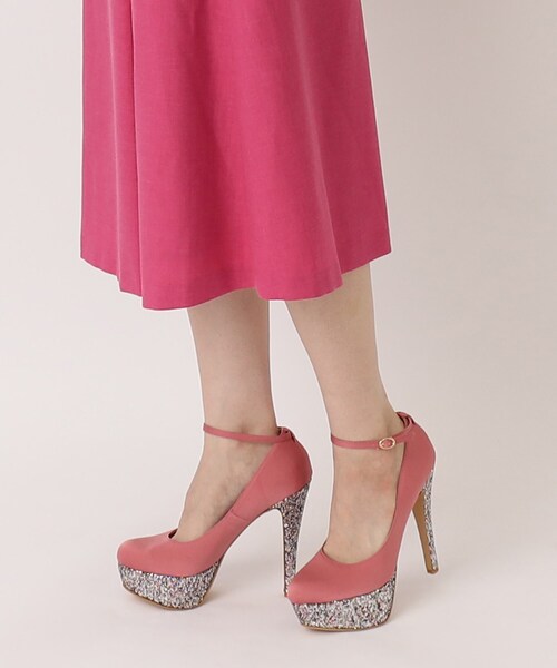 ESPERANZA(エスペランサ)の「【日本製】ロングセラー14cmヒール2WAYグリッター厚底パンプス(パンプス・レディース・ブラック系2/ピンク系7/ベージュ系2・22.5cm/23.5cm/24.5cm/23.0cm/24.0cm/25.0cm/21.5cm/22.0cm)」の1枚目の写真