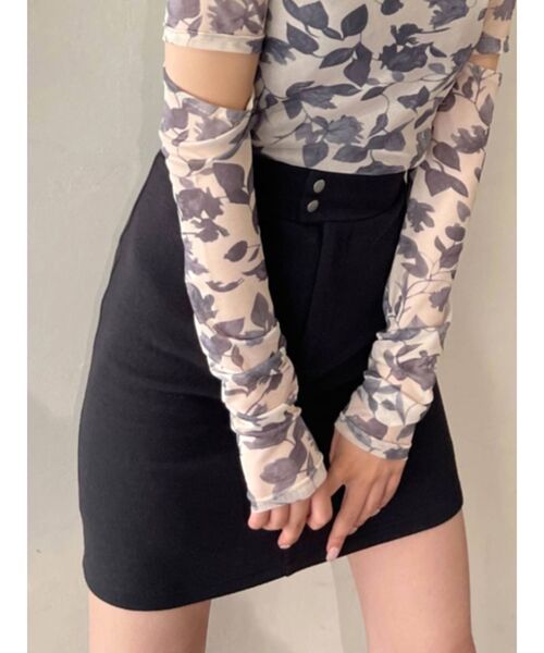 EMODA（エモダ）の「ハイウエストダブルボタンスカート（スカート・レディース・ブラック/ピンク/ベージュ・MEDIUM/SMALL）」の2枚目の写真