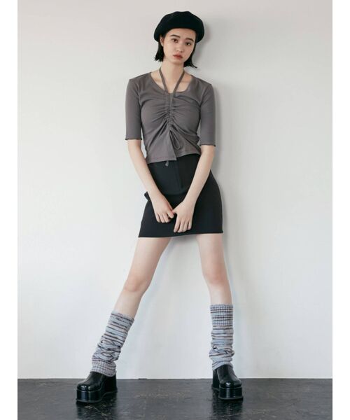 EMODA（エモダ）の「ハイウエストダブルボタンスカート（スカート・レディース・ブラック/ピンク/ベージュ・MEDIUM/SMALL）」の17枚目の写真