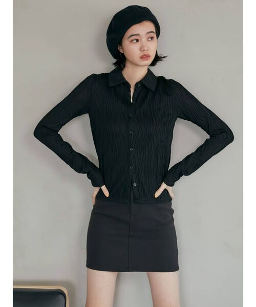 EMODA（エモダ）の「ハイウエストダブルボタンスカート（スカート・レディース・ブラック/ピンク/ベージュ・MEDIUM/SMALL）」の9枚目の写真