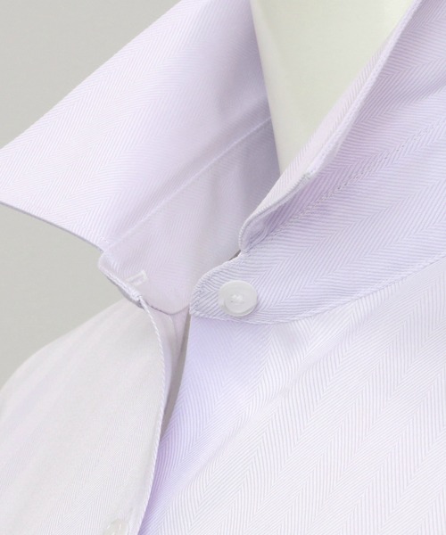 TOKYO SHIRTS（トウキョウシャツ）の「形態安定ノーアイロン レギュラー衿 長袖ビジネスワイシャツ（ビジネスシャツ・レディース・ライトパープル・XS/S/M/L/LL/XL）」の3枚目の写真