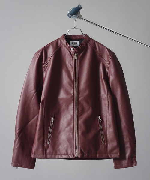 BENDER TOKYO(ベンダートウキョウ)の「【BENDER TOKYO】シンセティックレザー シングル ライダースジャケット(ライダースジャケット・メンズ・ブラック/ネイビー/ワイン・M/L/XL)」の3枚目の写真