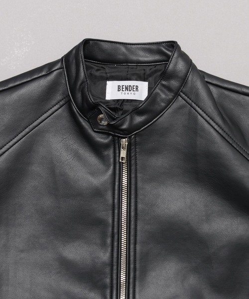 BENDER TOKYO(ベンダートウキョウ)の「【BENDER TOKYO】シンセティックレザー シングル ライダースジャケット(ライダースジャケット・メンズ・ブラック/ネイビー/ワイン・M/L/XL)」の14枚目の写真