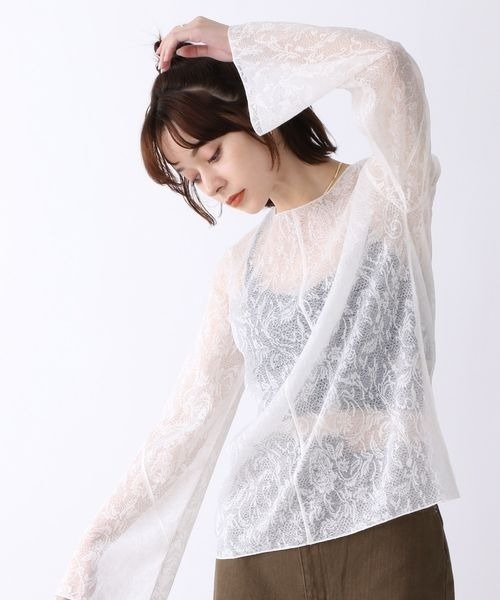 専用ページ1 JEANASIS(ジーナシス)の「レースジャガードフレアスリーブTEE