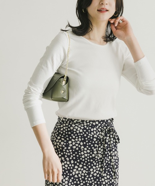 URBAN RESEARCH（アーバンリサーチ）の「ロングスリーブリブカットソー（Tシャツ/カットソー・レディース・オフホワイト/ブラック/ベージュ系その他/グリーン・FREE）」の5枚目の写真