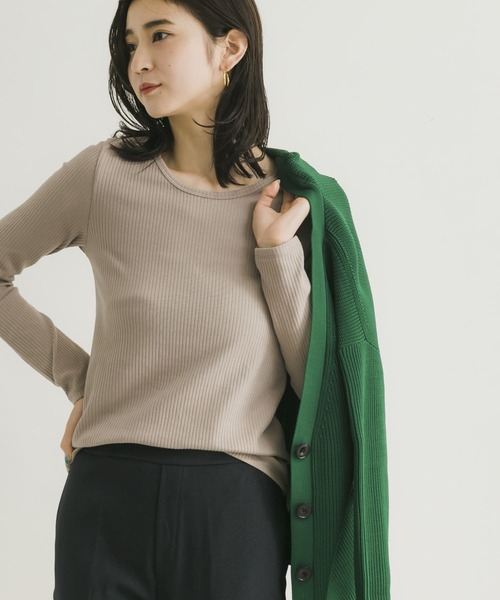 URBAN RESEARCH（アーバンリサーチ）の「ロングスリーブリブカットソー（Tシャツ/カットソー・レディース・オフホワイト/ブラック/ベージュ系その他/グリーン・FREE）」の11枚目の写真