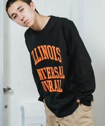 UNIVERSAL OVERALL/ユニバーサルオーバーオール ILLINOIS PRINT L/S ロンT