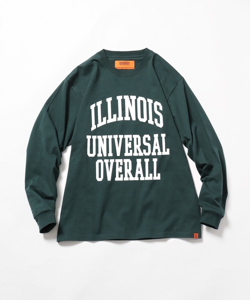 UNIVERSAL OVERALL(ユニバーサルオーバーオール)の「UNIVERSAL OVERALL/ユニバーサルオーバーオール ILLINOIS PRINT L/S ロンT(Tシャツ/カットソー・メンズ・ダークグリーン/ホワイト/ベージュ/ブラック・M/XL/L)」の4枚目の写真