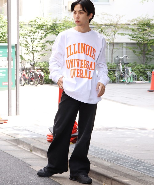 UNIVERSAL OVERALL(ユニバーサルオーバーオール)の「UNIVERSAL OVERALL/ユニバーサルオーバーオール ILLINOIS PRINT L/S ロンT(Tシャツ/カットソー・メンズ・ダークグリーン/ホワイト/ベージュ/ブラック・M/XL/L)」の19枚目の写真