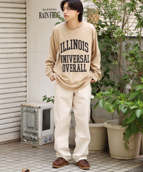 UNIVERSAL OVERALL(ユニバーサルオーバーオール)の「UNIVERSAL OVERALL/ユニバーサルオーバーオール ILLINOIS PRINT L/S ロンT(Tシャツ/カットソー・メンズ・ダークグリーン/ホワイト/ベージュ/ブラック・M/XL/L)」の22枚目の写真
