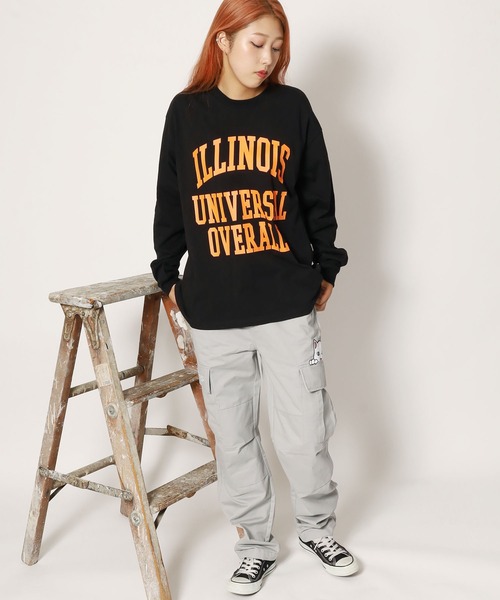 UNIVERSAL OVERALL(ユニバーサルオーバーオール)の「UNIVERSAL OVERALL/ユニバーサルオーバーオール ILLINOIS PRINT L/S ロンT(Tシャツ/カットソー・メンズ・ダークグリーン/ホワイト/ベージュ/ブラック・M/XL/L)」の21枚目の写真