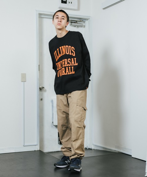 UNIVERSAL OVERALL(ユニバーサルオーバーオール)の「UNIVERSAL OVERALL/ユニバーサルオーバーオール ILLINOIS PRINT L/S ロンT(Tシャツ/カットソー・メンズ・ダークグリーン/ホワイト/ベージュ/ブラック・M/XL/L)」の20枚目の写真