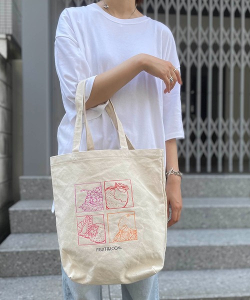 FRUIT OF THE LOOM(フルーツオブザルーム)の「FRUIT OF THE LOOM/ FFGS SOUVENIR TOTE BAG A / 70076000(トートバッグ・レディース・ブルー/レッド系その他/ミント/パープル/ネイビー/グリーン/マスタード・ONESIZE)」の1枚目の写真