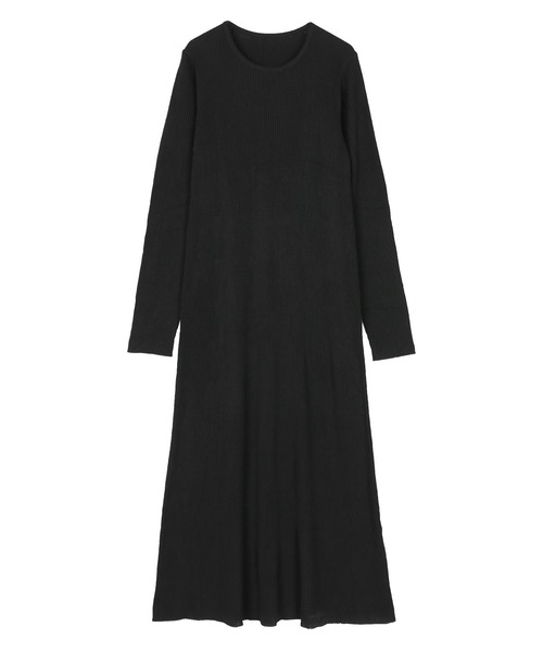 UR'S（ユアーズ）の「ロングスリーブリブニットワンピース（ワンピース・レディース・ブラック/ブルー/アイボリー・S/M/L）」の5枚目の写真