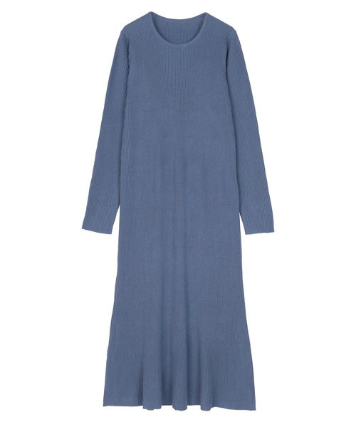 UR'S（ユアーズ）の「ロングスリーブリブニットワンピース（ワンピース・レディース・ブラック/ブルー/アイボリー・S/M/L）」の6枚目の写真