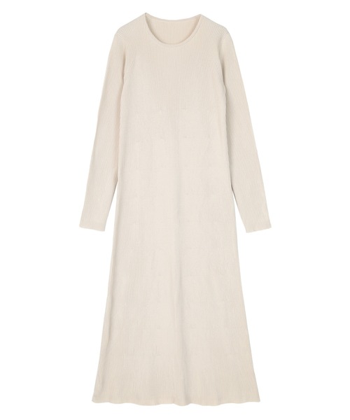 UR'S（ユアーズ）の「ロングスリーブリブニットワンピース（ワンピース・レディース・ブラック/ブルー/アイボリー・S/M/L）」の4枚目の写真