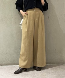 un dix cors | 脚長効果あり　起毛ツイルハイウエストワイドパンツ(その他パンツ)