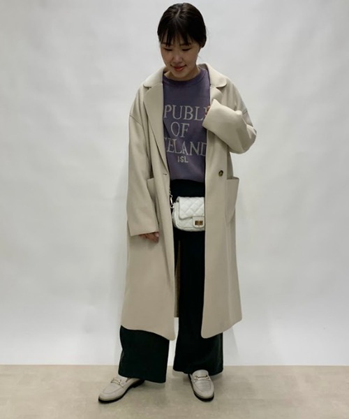 un dix cors（アンディコール）の「脚長効果あり　起毛ツイルハイウエストワイドパンツ（その他パンツ・レディース・チャコールグレー/ベージュ・FREE）」の13枚目の写真